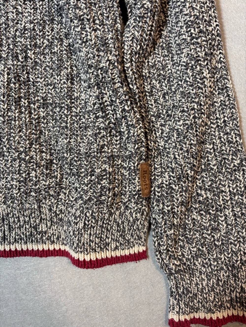 Roots Women’s Knit Cabin Crewneck Sweater with Red Trim - Picture 5 of 10
